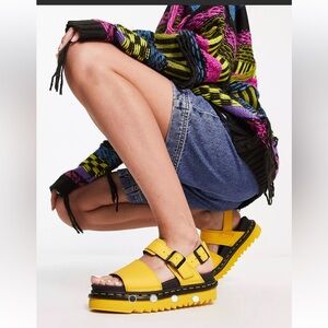 Dr.Martens Voss yellow chunky platform sandals